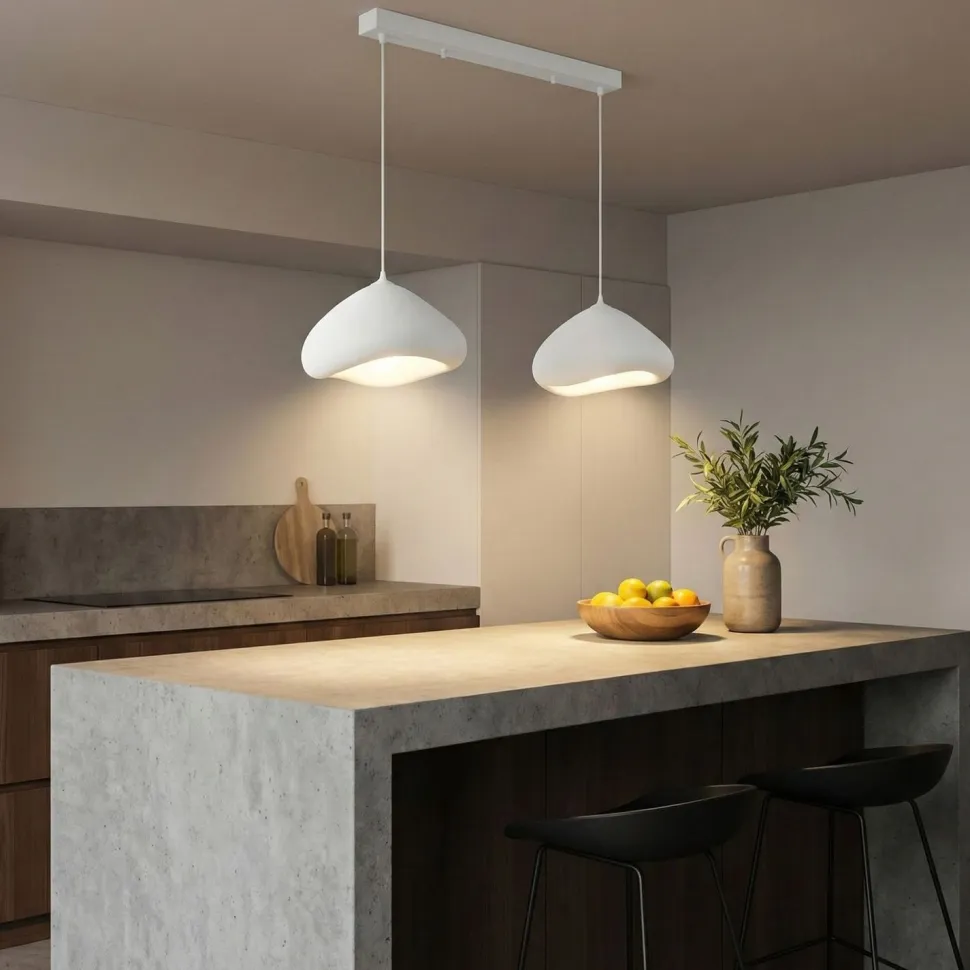 Riippuvalaisin Linento Lighting Lora 30-2-C-Luna, 2-osainen, valkoinen