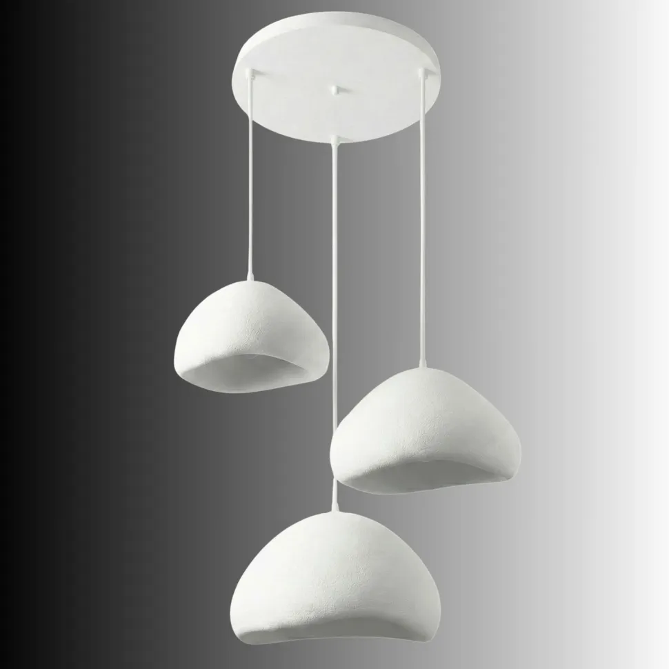 Riippuvalaisin Linento Lighting Lora Set-T-Luna, 3-osainen, valkoinen