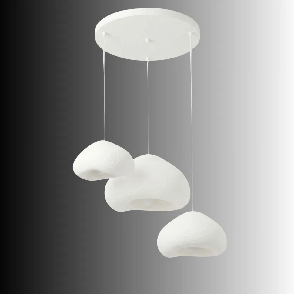 Riippuvalaisin Linento Lighting Lora Set-T-Nua, 3-osainen, valkoinen