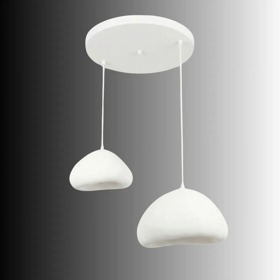 Riippuvalaisin Linento Lighting Lora 30-40-T-Luna, 2-osainen, valkoinen