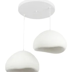 Riippuvalaisin Linento Lighting Lora 50-50-T-Luna, 2-osainen, valkoinen