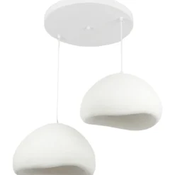 Riippuvalaisin Linento Lighting Lora 50-50-T-Luna, 2-osainen, valkoinen