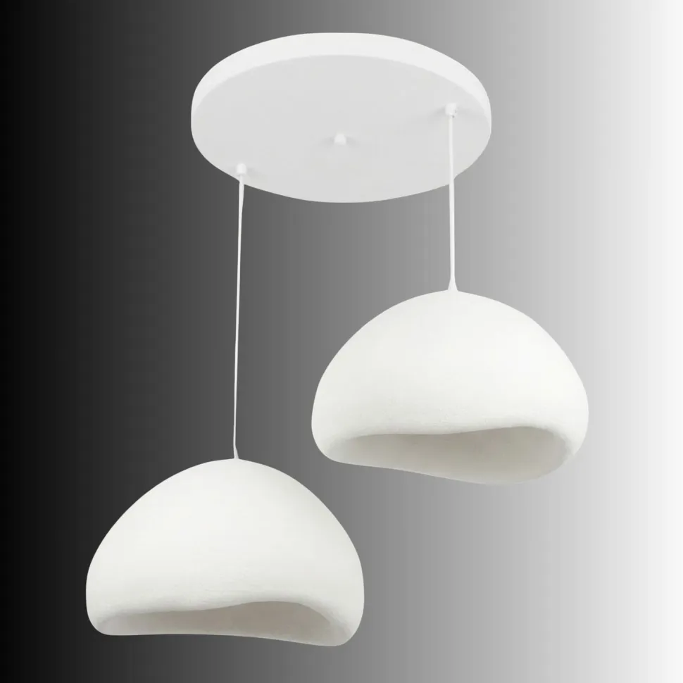 Riippuvalaisin Linento Lighting Lora 50-50-T-Luna, 2-osainen, valkoinen