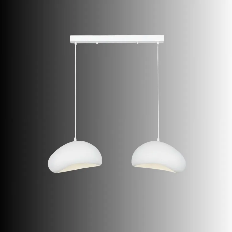 Riippuvalaisin Linento Lighting Loval 30-2-C-Luna, 2-osainen, valkoinen