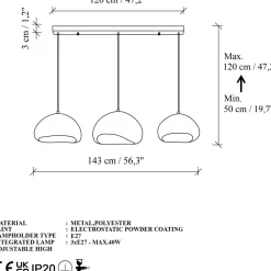 Riippuvalaisin Linento Lighting Loval Set-C-Luna, 3-osainen, valkoinen