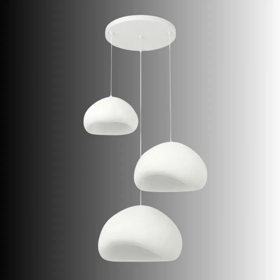Riippuvalaisin Linento Lighting Loval Set-T-Luna, 3-osainen, valkoinen