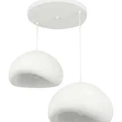 Riippuvalaisin Linento Lighting Loval 50-50-T-Luna, 2-osainen, valkoinen
