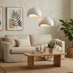 Riippuvalaisin Linento Lighting Loval 50-50-T-Luna, 2-osainen, valkoinen