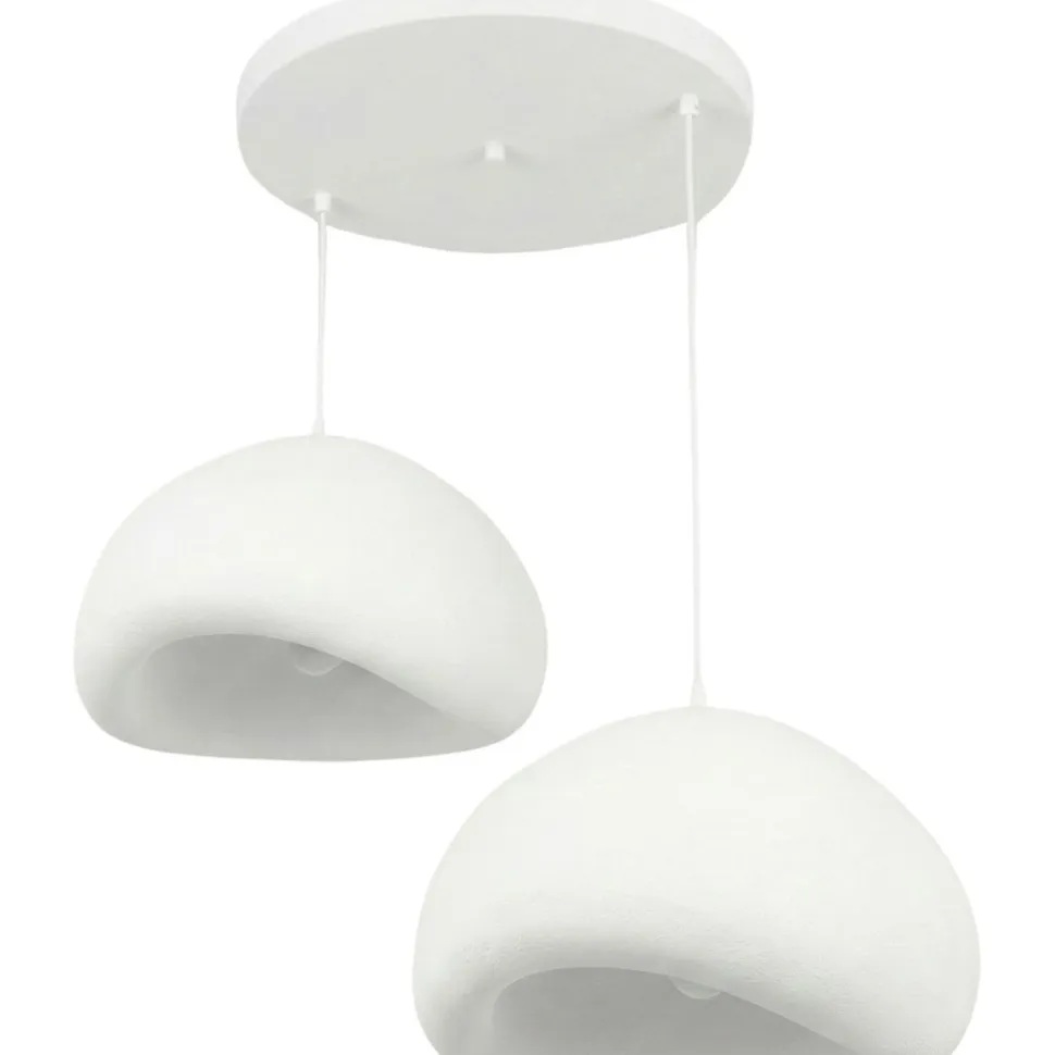 Riippuvalaisin Linento Lighting Loval 50-50-T-Luna, 2-osainen, valkoinen