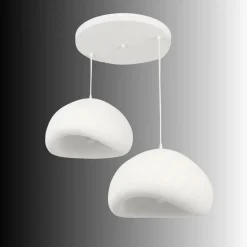 Riippuvalaisin Linento Lighting Loval 50-50-T-Luna, 2-osainen, valkoinen