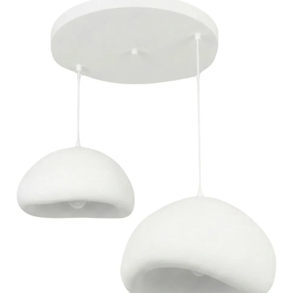 Riippuvalaisin Linento Lighting Loval 40-50-T-Luna, 2-osainen, valkoinen