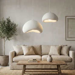 Riippuvalaisin Linento Lighting Loval 40-50-T-Luna, 2-osainen, valkoinen