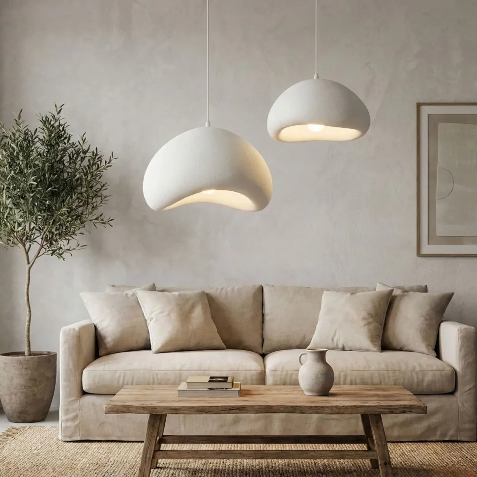 Riippuvalaisin Linento Lighting Loval 40-50-T-Luna, 2-osainen, valkoinen