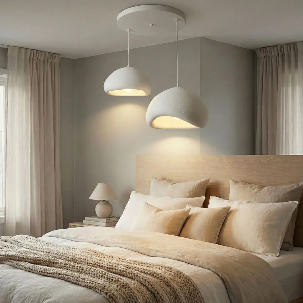 Riippuvalaisin Linento Lighting Loval 40-50-T-Luna, 2-osainen, valkoinen