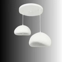 Riippuvalaisin Linento Lighting Loval 40-50-T-Luna, 2-osainen, valkoinen