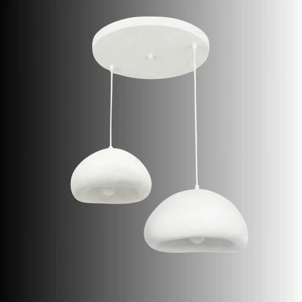 Riippuvalaisin Linento Lighting Loval 30-40-T-Luna, 2-osainen, valkoinen