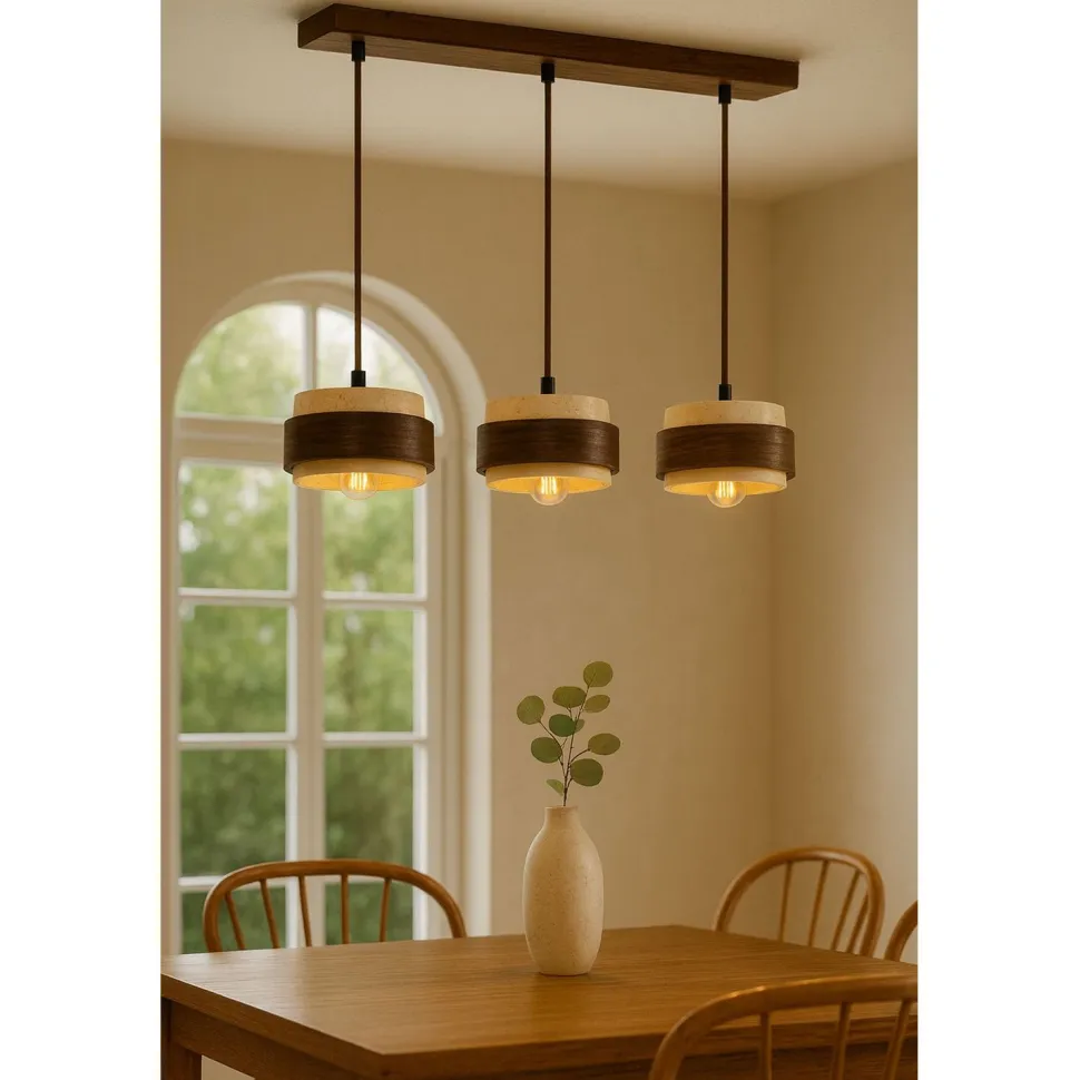 Riippuvalaisin Linento Lighting Lover C 3-osainen beige/saksanpähkinä
