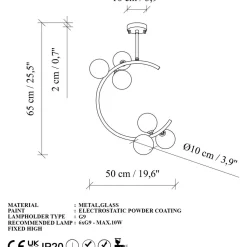 Riippuvalaisin Linento Lighting Luminar, 50x30x65cm, musta