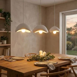 Riippuvalaisin Linento Lighting Luna C, 3-osainen, valkoinen