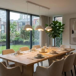 Riippuvalaisin Linento Lighting Luna C, 3-osainen, valkoinen
