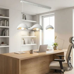Riippuvalaisin Linento Lighting Luna C, 3-osainen, valkoinen