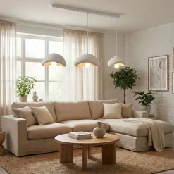 Riippuvalaisin Linento Lighting Luna C, 3-osainen, valkoinen