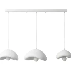 Riippuvalaisin Linento Lighting Luna C, 3-osainen, valkoinen