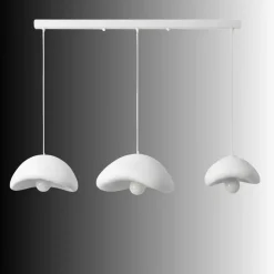 Riippuvalaisin Linento Lighting Luna C, 3-osainen, valkoinen