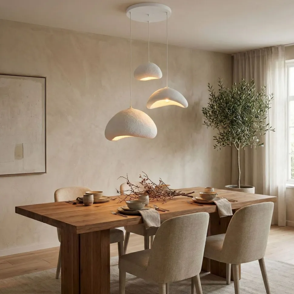 Riippuvalaisin Linento Lighting Luna Nua T, 3-osainen, valkoinen