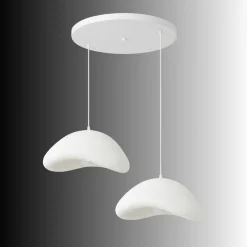 Riippuvalaisin Linento Lighting Luna 40-40-T-Nua, 2-osainen, säädettävä korkeus, valkoinen