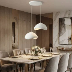 Riippuvalaisin Linento Lighting Luna 50-50-T-Nua, 2-osainen, valkoinen