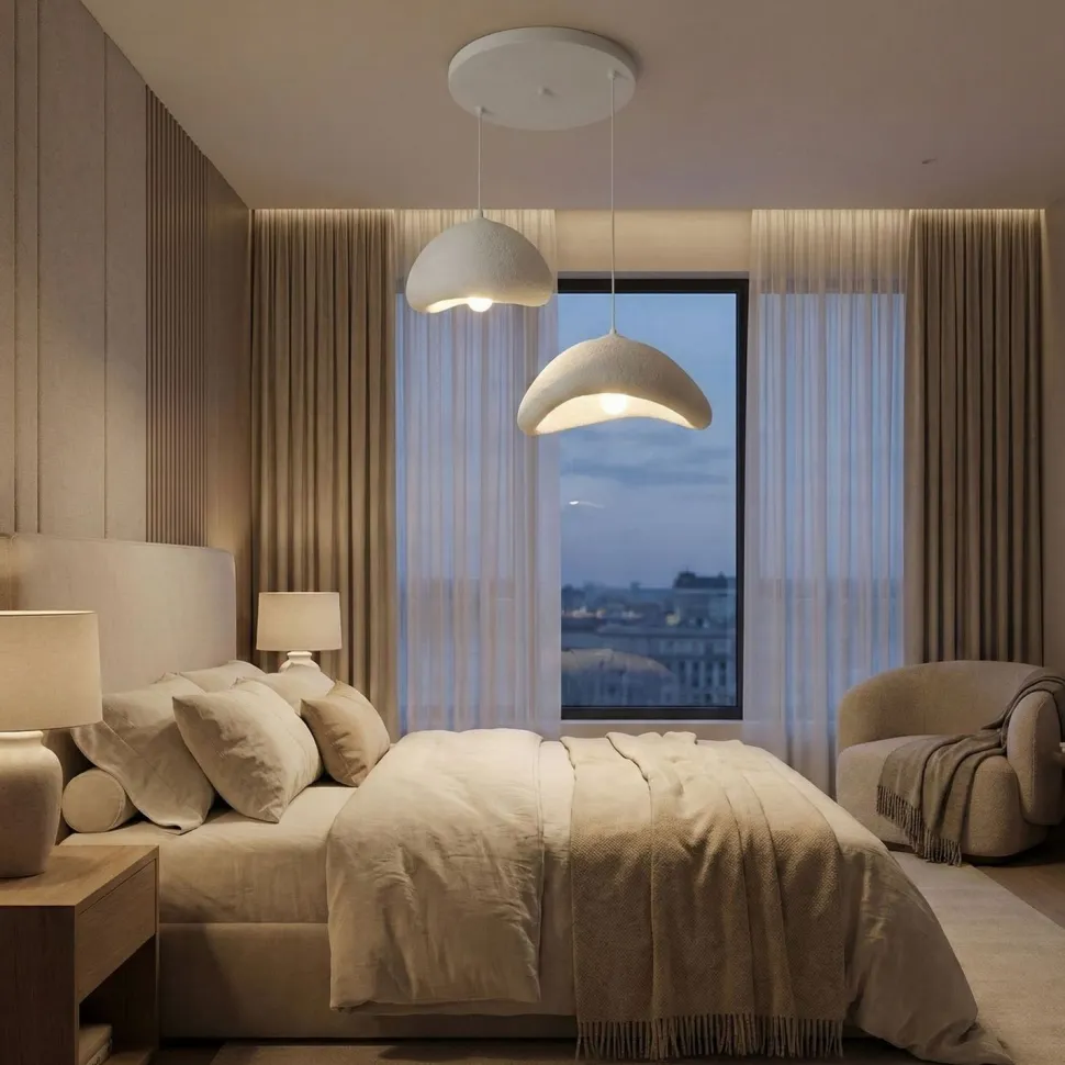 Riippuvalaisin Linento Lighting Luna 30-40-T-Nua, 2-osainen, valkoinen