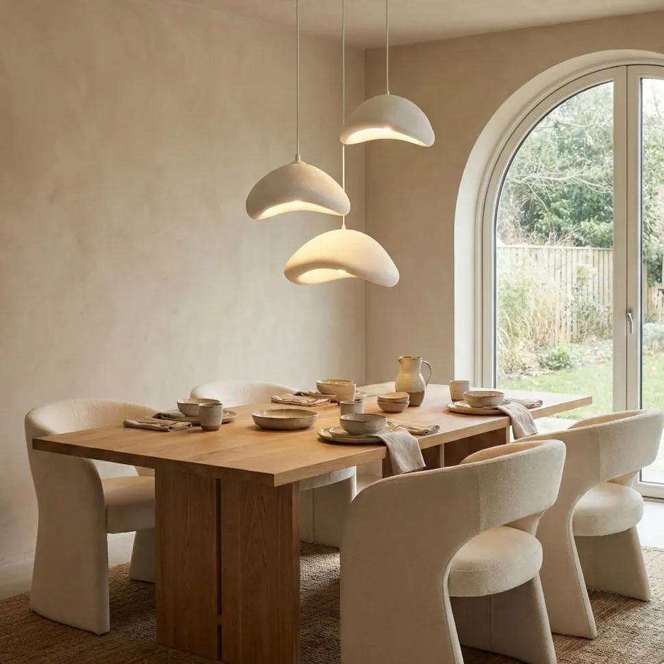 Riippuvalaisin Linento Lighting Luna T, 3-osainen, valkoinen