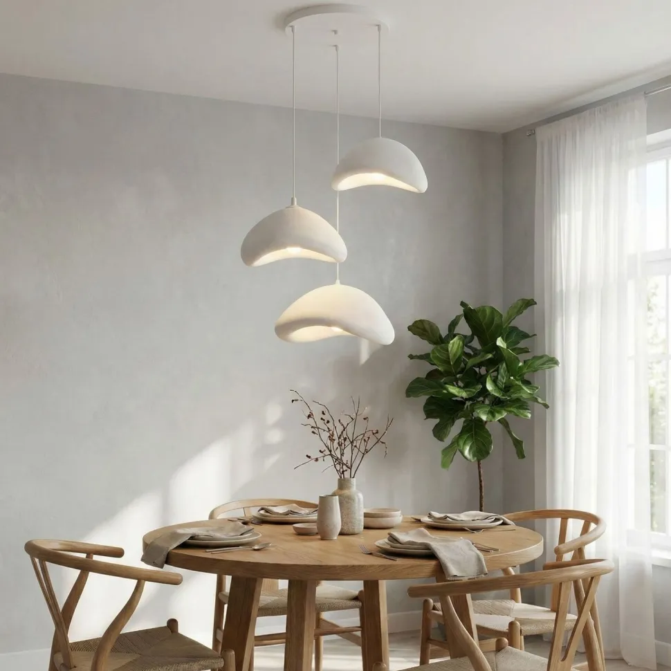 Riippuvalaisin Linento Lighting Luna T, 3-osainen, valkoinen