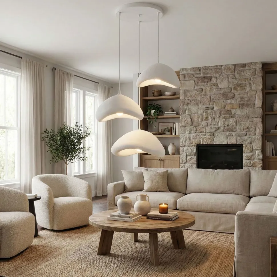 Riippuvalaisin Linento Lighting Luna T, 3-osainen, valkoinen