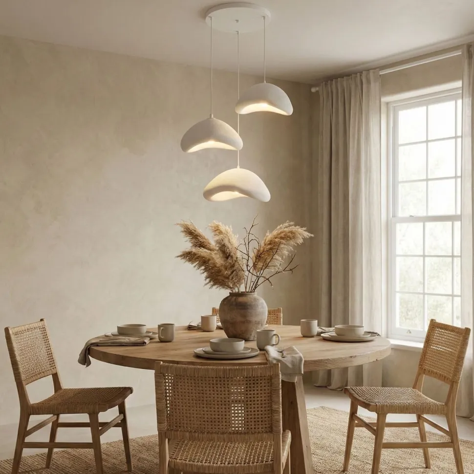 Riippuvalaisin Linento Lighting Luna T, 3-osainen, valkoinen