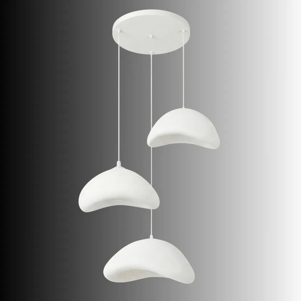 Riippuvalaisin Linento Lighting Luna T, 3-osainen, valkoinen