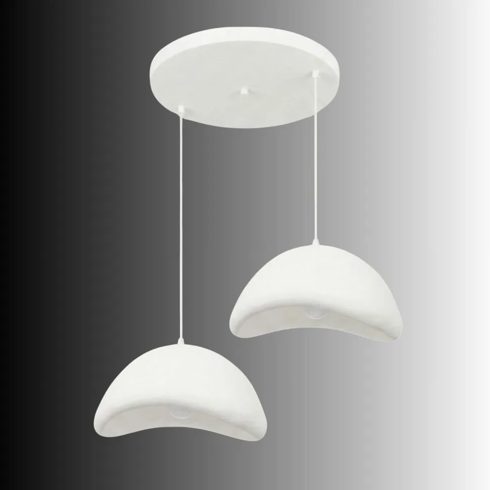 Riippuvalaisin Linento Lighting Luna 50-50-T, 2-osainen, valkoinen