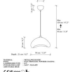 Riippuvalaisin Linento Lighting Luna 30 valkoinen
