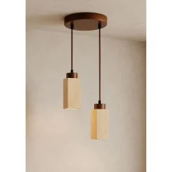 Riippuvalaisin Linento Lighting Mule-B, 2-osainen, GU10, IP20, max. 10W, beige/pähkinä