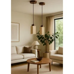 Riippuvalaisin Linento Lighting Mule, GU10, IP20, max. 10W, beige/pähkinä
