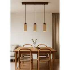 Riippuvalaisin Linento Lighting Mule-R, 3-osainen, GU10, IP20, max. 10W, beige/pähkinä