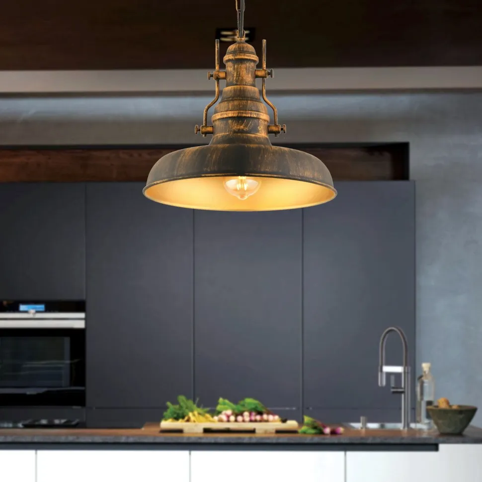 Riippuvalaisin Linento Lighting RT-7, Ø33cm, E27, max. 40W, IP20, vintage tummanruskea
