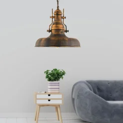 Riippuvalaisin Linento Lighting RT-7, Ø33cm, E27, max. 40W, IP20, vintage tummanruskea