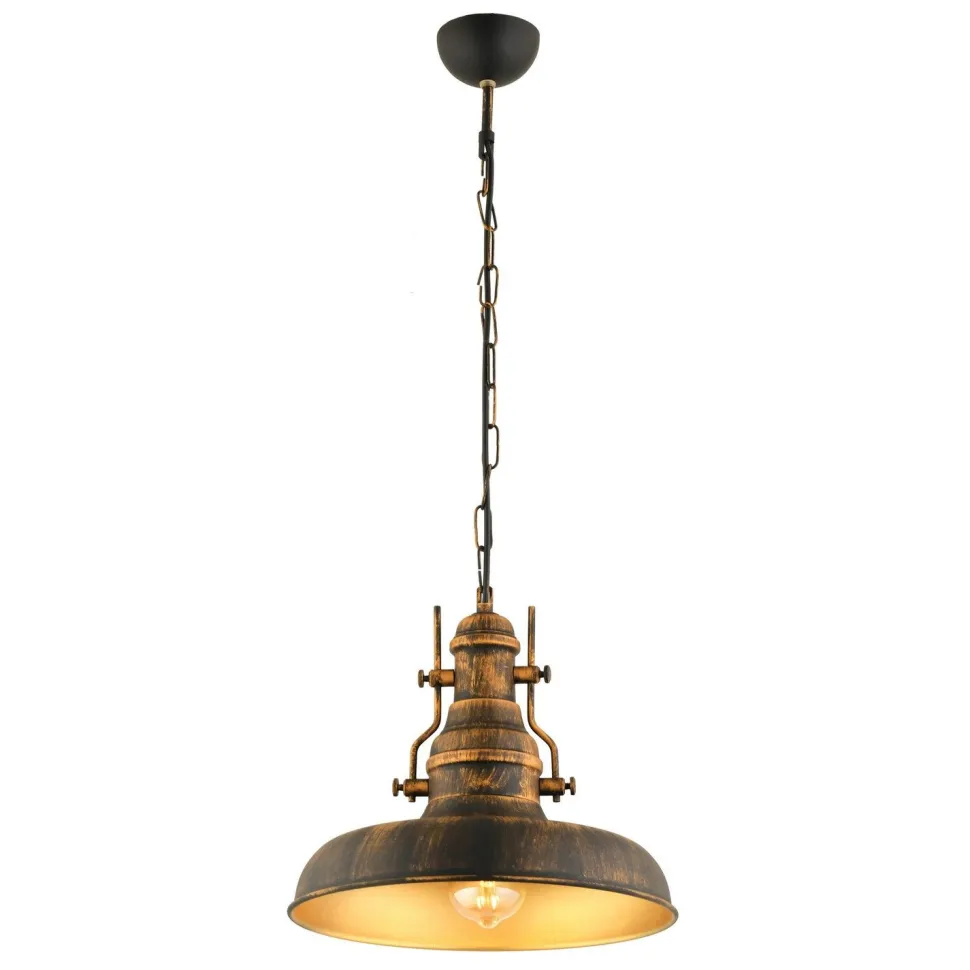 Riippuvalaisin Linento Lighting RT-7, Ø33cm, E27, max. 40W, IP20, vintage tummanruskea