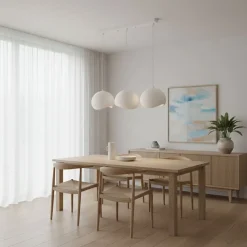 Riippuvalaisin Linento Lighting Yontu 15853A, 3-osainen, valkoinen