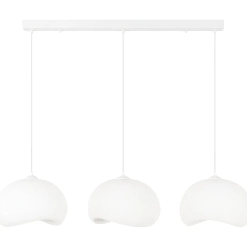 Riippuvalaisin Linento Lighting Yontu 15853A, 3-osainen, valkoinen