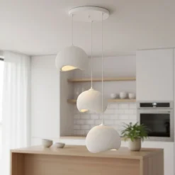 Riippuvalaisin Linento Lighting Yontu 3-osainen valkoinen
