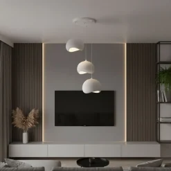 Riippuvalaisin Linento Lighting Yontu 3-osainen valkoinen
