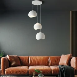 Riippuvalaisin Linento Lighting Yontu 3-osainen valkoinen
